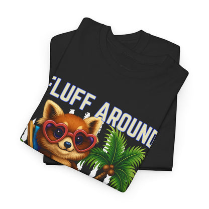 Tropical Cat Tee: Fluff Around and Find Out, Cute Graphic Shirt, Summer Outfit, Unisex Casual Wear, Gift for Animal Lovers
