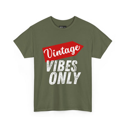 Vintage Vibes Only Unisex Heavy Cotton Tee, Retro T-Shirt, Trendy Gift for Him/Her, Casual Wear, Music Festival Outfit