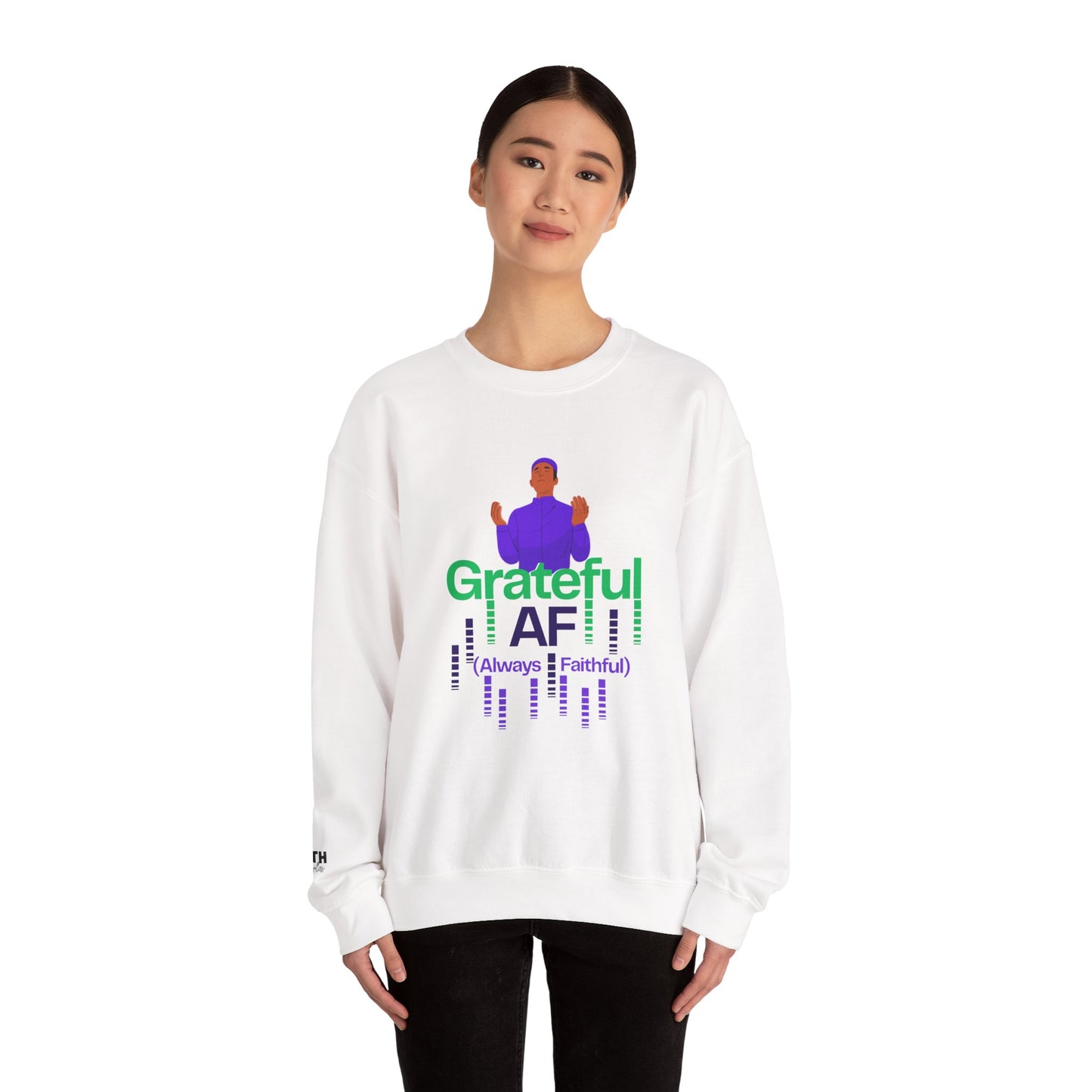 Male Grateful AF Unisex Crewneck Sweatshirt | Cozy Gift for Friends, Thanksgiving Apparel, Everyday Comfort, Gratitude Expression