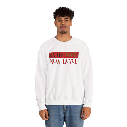 Crewneck Sweatshirt — "Same Core New Level" Graphic Pullover