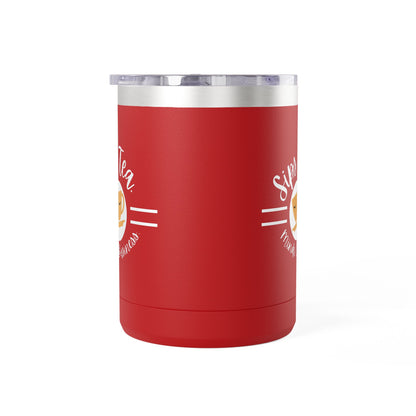 Coffee Lover's Tumbler with Sips Tea Design, Insulated Mug for Home, Travel, Gift for Coffee & Tea Lovers, Birthday, Office, Everyday Use