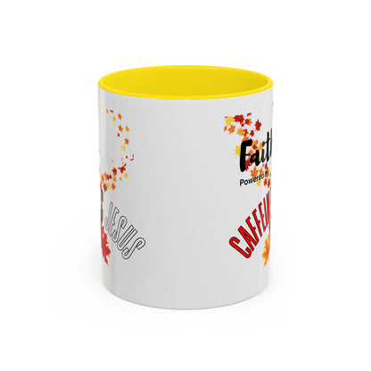 Faith & Caffeine Fall Coffee Mug | Perfect for Autumn Lovers, Thanksgiving Gift, Religious Coffee Cup, Inspirational Drinkware, Cozy Vibes