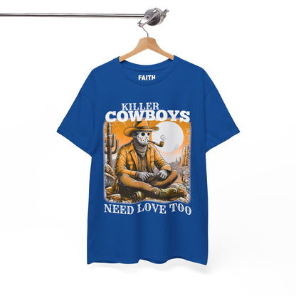 Killer Cowboys Graphic Tee, Unisex Heavy Cotton T-Shirt for Casual Wear, Cowboy Lover Gift, Western Occasion Apparel