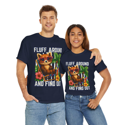 Tropical Cat Tee: Fluff Around and Find Out, Cute Graphic Shirt, Summer Outfit, Unisex Casual Wear, Gift for Animal Lovers