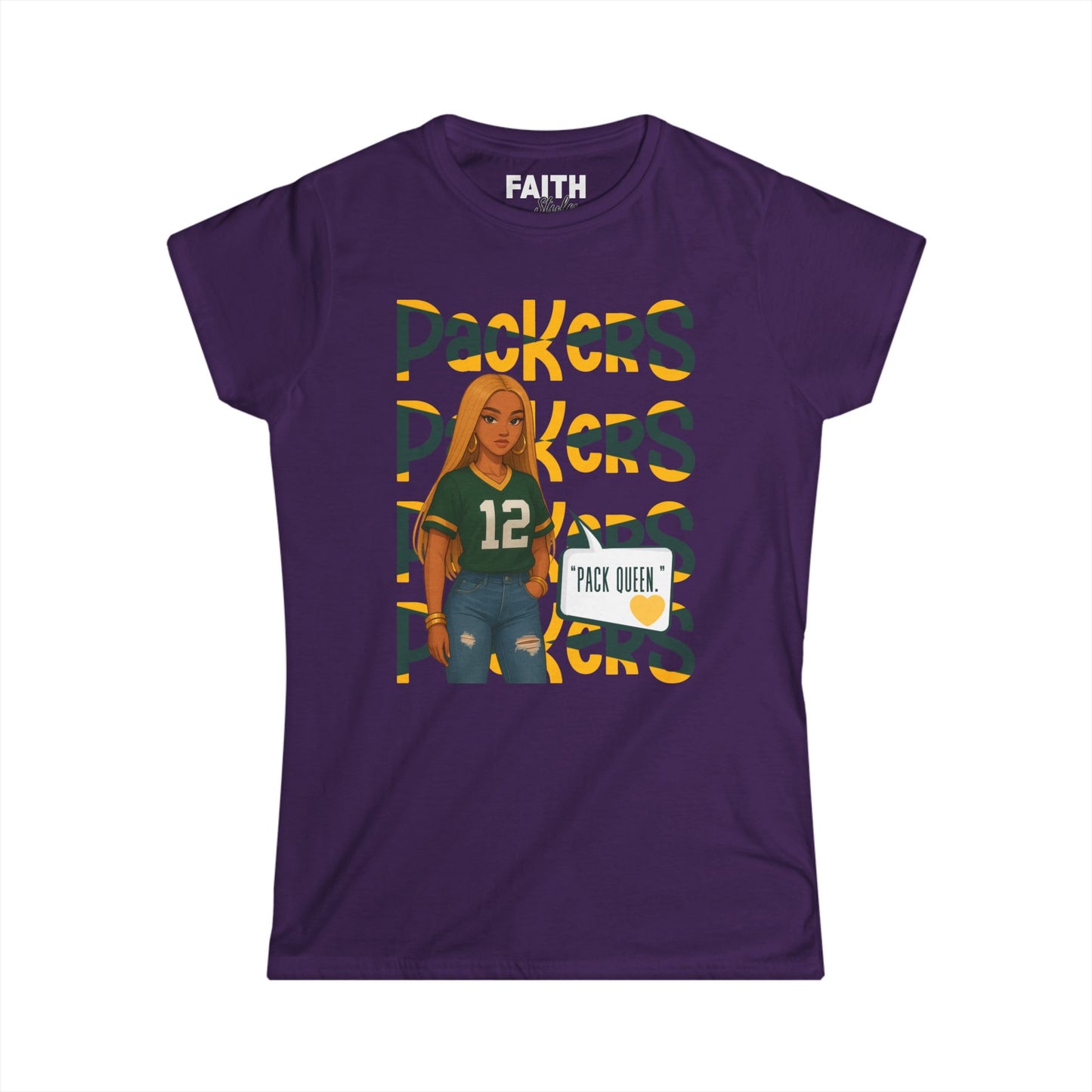 Women's Softstyle Tee - Packers Queen Shirt, Casual Sportswear, Game Day Top, Gift for Football Fans, Football Mom T-shirt