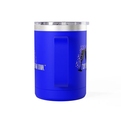 Celebratory Coffee Mug Tumbler, Cheers Gift for Friends, 15oz Drinkware for Parties, Birthdays, Wedding, Fun Gatherings
