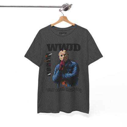WWJD Unisex Heavy Cotton Tee, Graphic T-Shirt, Casual Wear, Gift for Him, Trendy Apparel, Statement Tee
