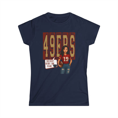 49ers Women's Softstyle Tee, sporty t-shirt, football fan shirt, casual apparel, NFL women's top, game day outfit