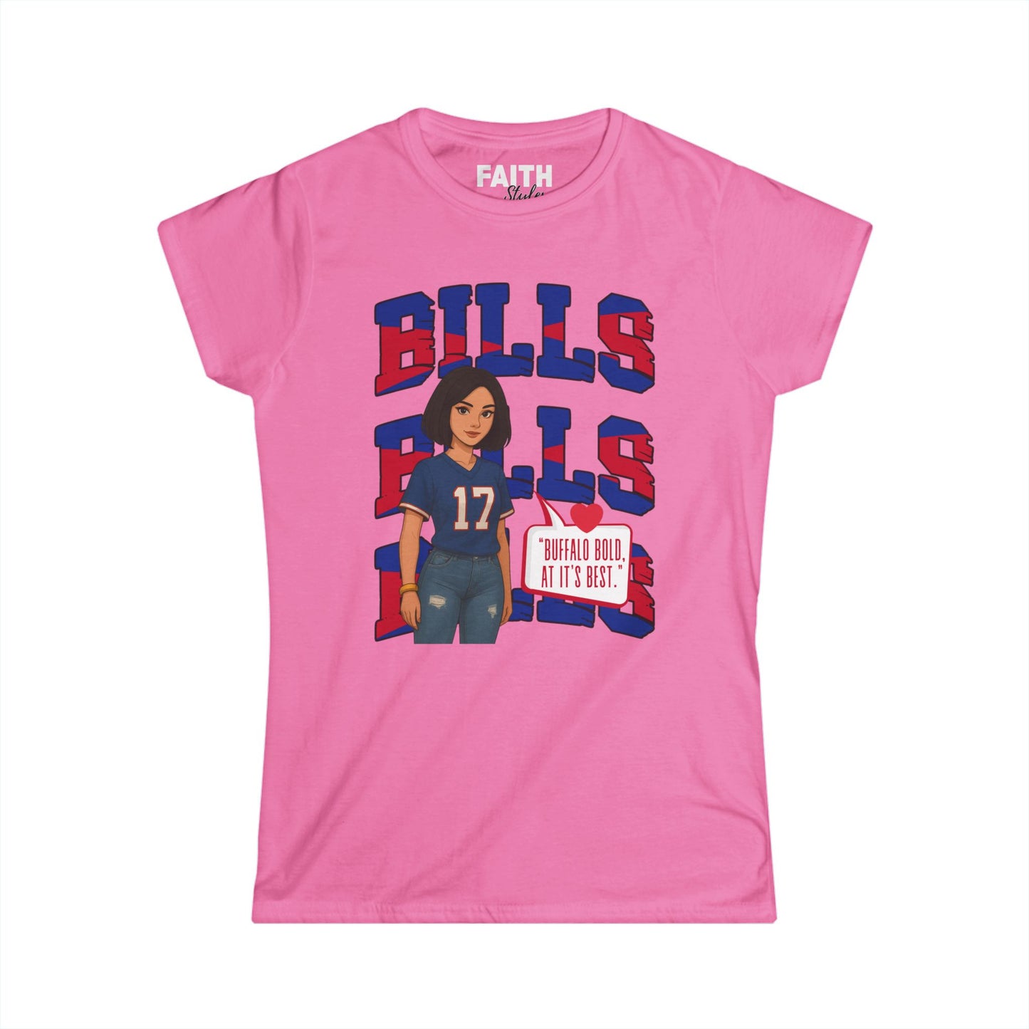 Bills Inspired Women's Fan Tee | Softstyle Shirt for Game Day, Sports Apparel, Gift for Her, Team Spirit Wear
