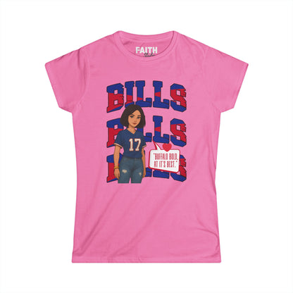 Bills Inspired Women's Fan Tee | Softstyle Shirt for Game Day, Sports Apparel, Gift for Her, Team Spirit Wear
