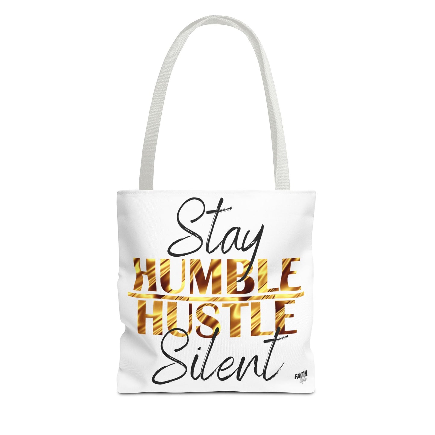 FaithStyles Stay Humble Hustle Silent Tote Bag — Motivational Leopard Print Canvas Tote