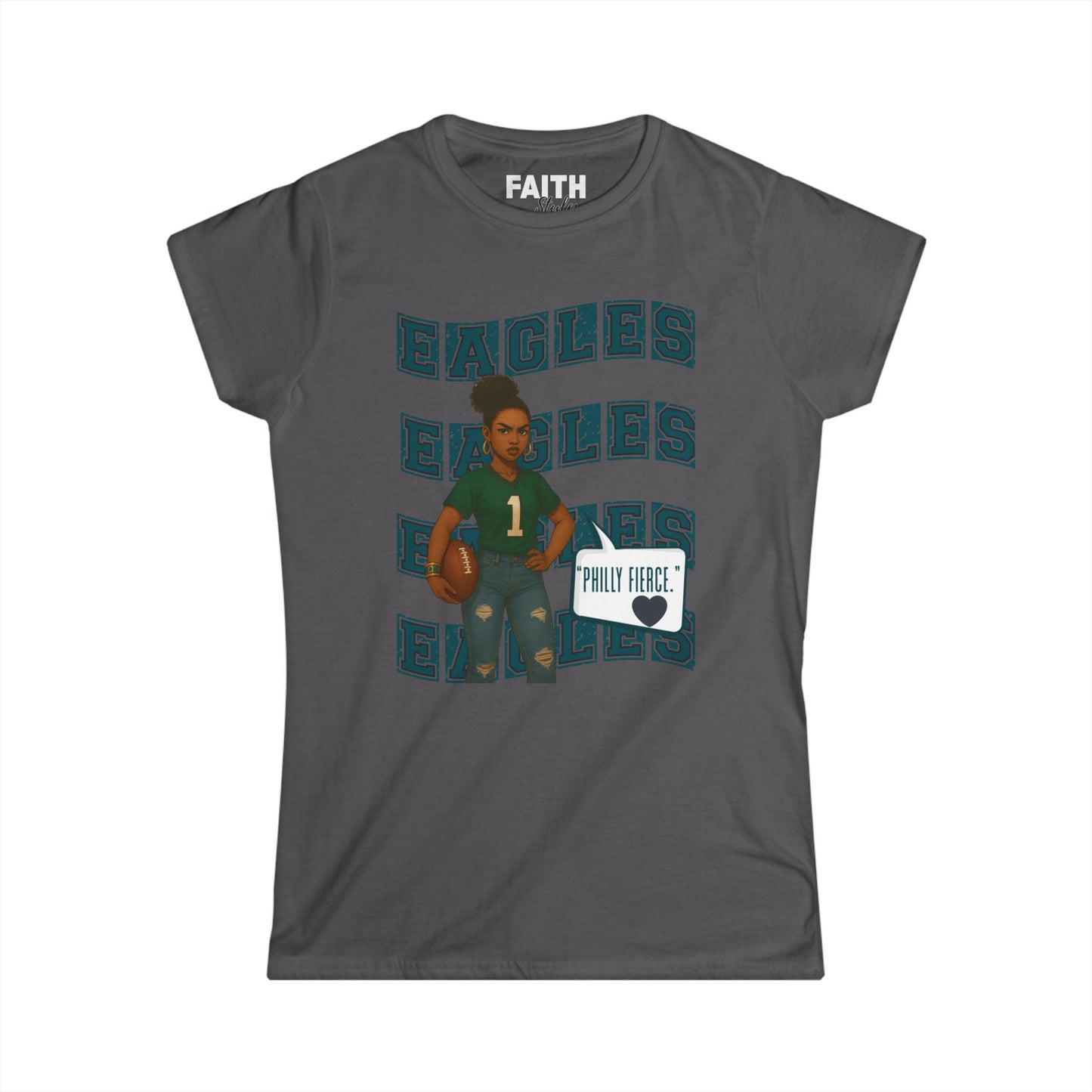 Cheerful Sports Tee for Women, Perfect for Game Day, Eagles Fan Shirt, Casual Wear, Unique Gift, Sports Apparel