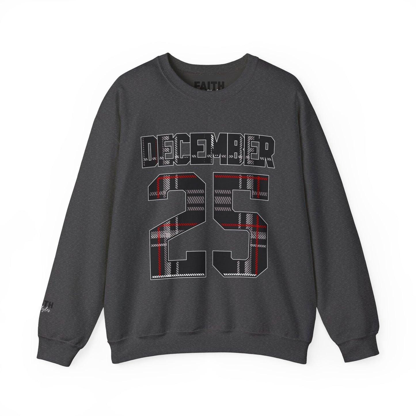 December 25 Plaid Number Crewneck Sweatshirt