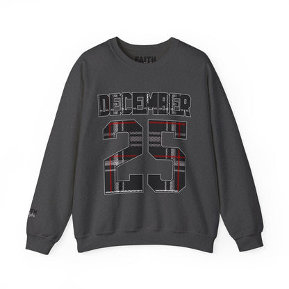 December 25 Plaid Number Crewneck Sweatshirt