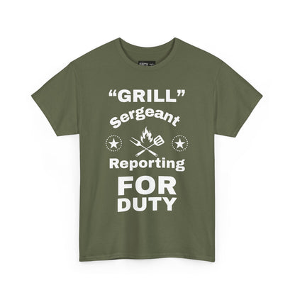 Grill Sergeant Tee - Perfect for BBQs, Father's Day Gift, Unisex Cotton T-Shirt, Outdoor Parties, Cooking Enthusiasts