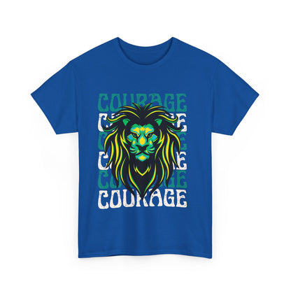 Courageous Lion Tee, Motivational Shirt, Unisex Cotton T-Shirt, Gift for Strength, Inspirational Apparel, Courage Theme