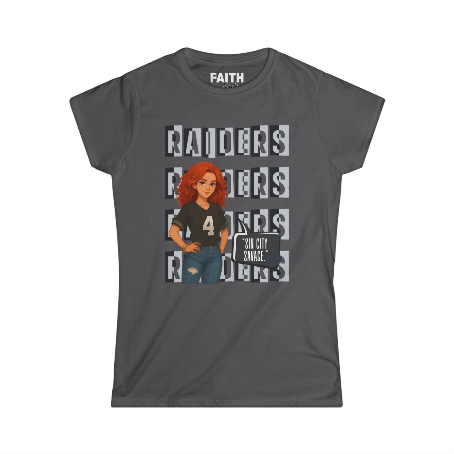 Raiders-Inspired Women’s Softstyle Tee, Casual Sports Shirt, Football Fan Apparel, Gameday Outfit, Gift for Her