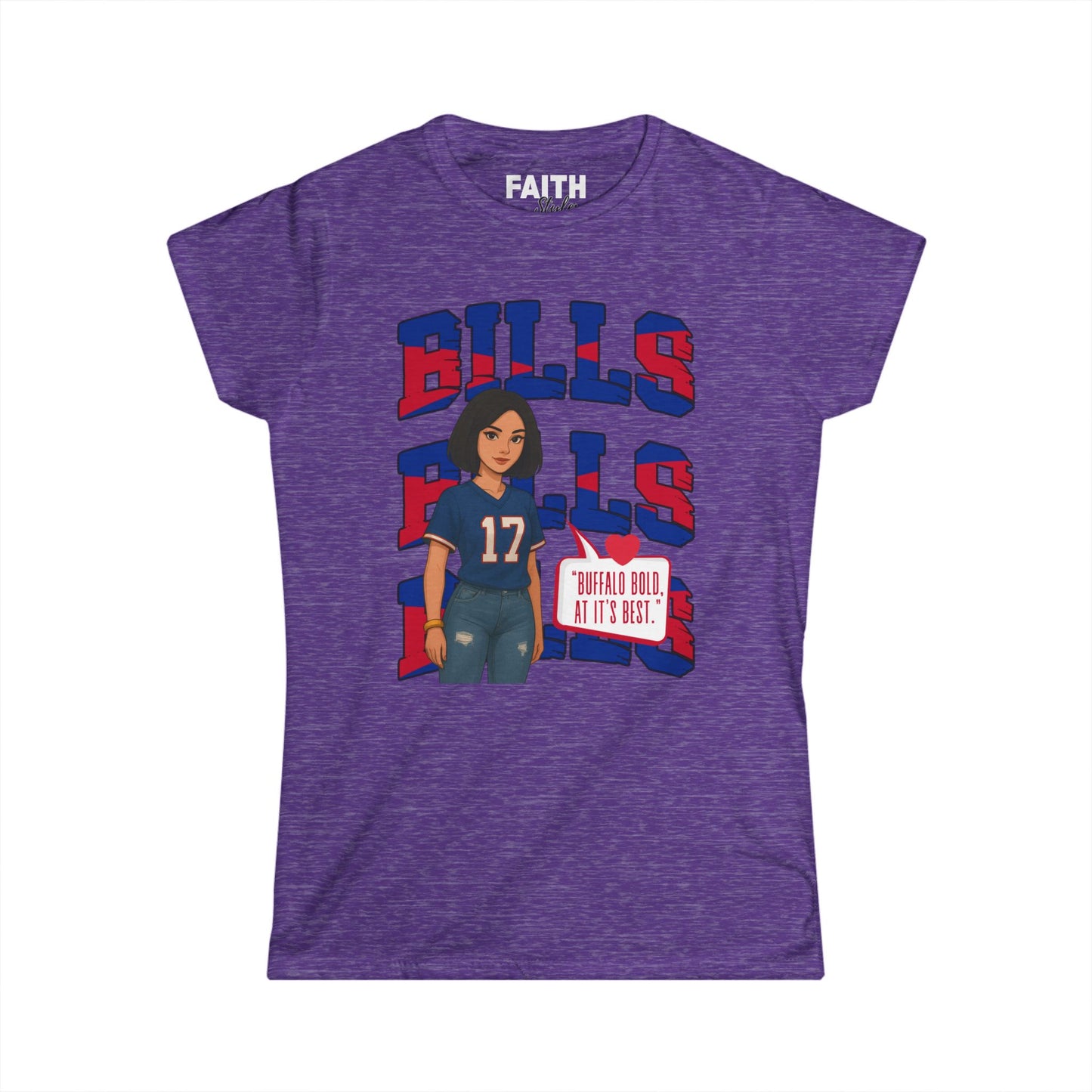 Bills Inspired Women's Fan Tee | Softstyle Shirt for Game Day, Sports Apparel, Gift for Her, Team Spirit Wear