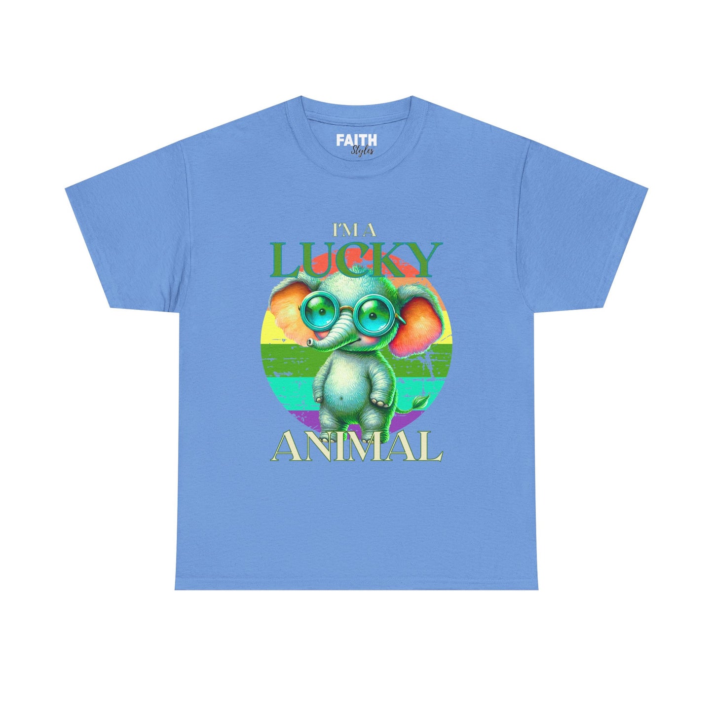 Lucky Animal Unisex Heavy Cotton Tee, Cute Gift for Animal Lovers, Casual Streetwear, St. Patrick's Day, Birthday Apparel