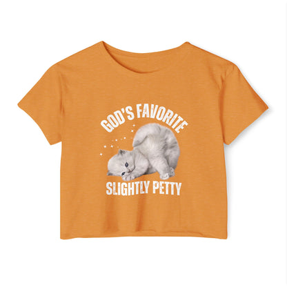God's Favorite Slightly Petty Women's Festival Crop Top, Cute Summer Shirt, Fun Graphic Tee, Festival Outfit, Trendy Streetwear