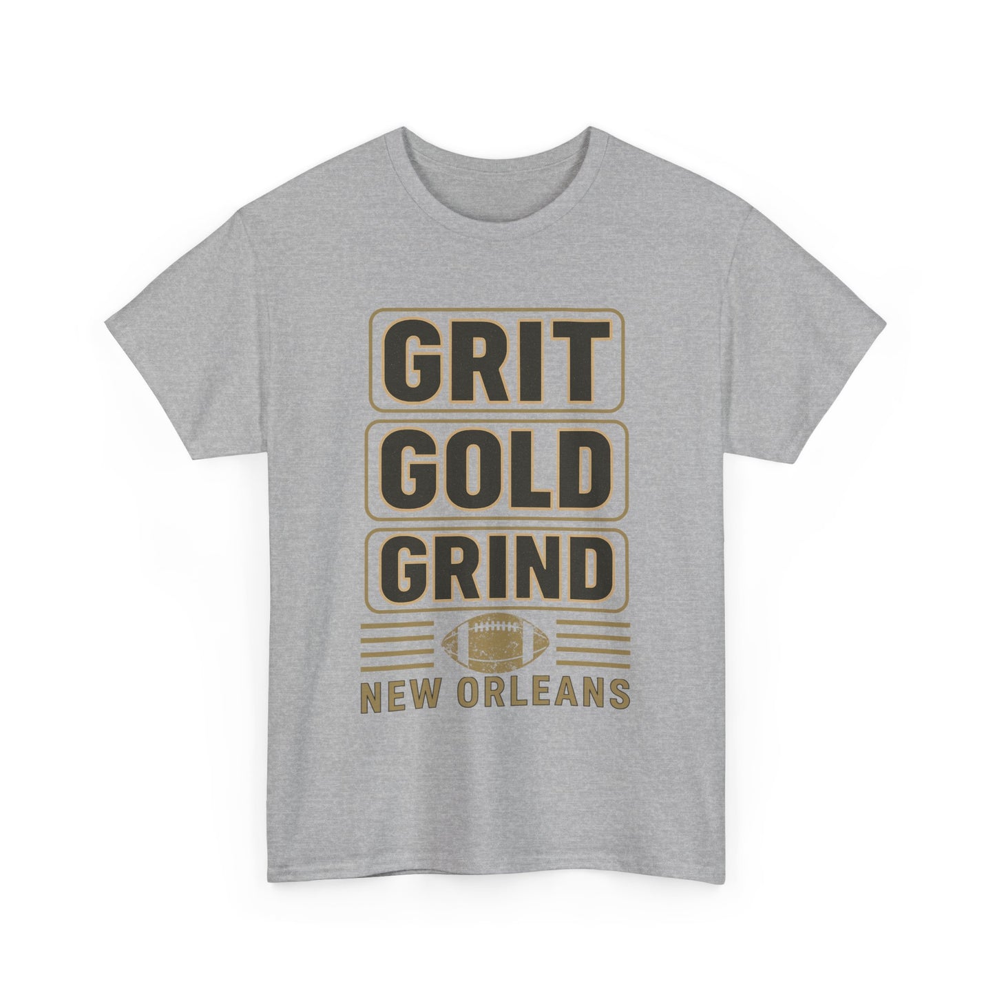 Grit Gold Grind Tee - Male Heavy Cotton Shirt for New Orleans Fans, [...]