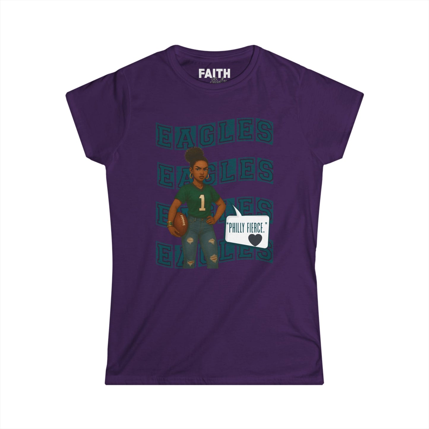 Cheerful Sports Tee for Women, Perfect for Game Day, Eagles Fan Shirt, Casual Wear, Unique Gift, Sports Apparel