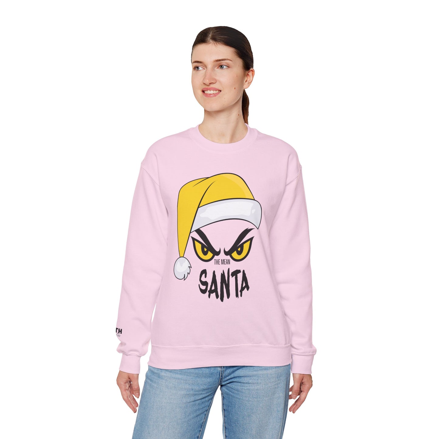 The Mean SANTA Sweatshirt -  Holiday Crewneck - Yellow