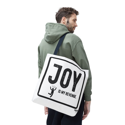 FaithStyles Joy Is My Revenge Tote Bag — Inspirational Graphic Canvas Tote