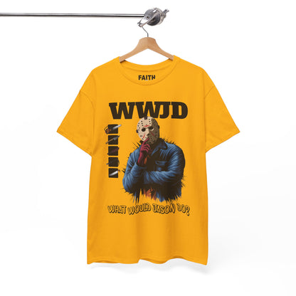 WWJD Unisex Heavy Cotton Tee, Graphic T-Shirt, Casual Wear, Gift for Him, Trendy Apparel, Statement Tee