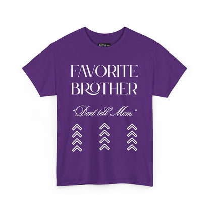 Favorite Brother Unisex Heavy Cotton Tee - Perfect Gift for Siblings, Casual Wear, Birthday, Family Reunion, Everyday Comfort