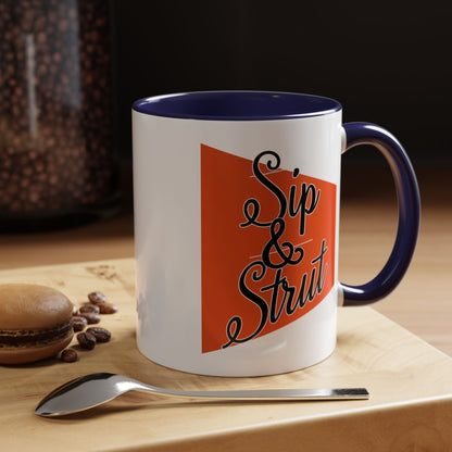 Accent Coffee Mug (11, 15oz) - Sip & Strut Design, Perfect Gift for Coffee Lovers, Home Office Decor, Unique Holiday Present, Ceramic [...]