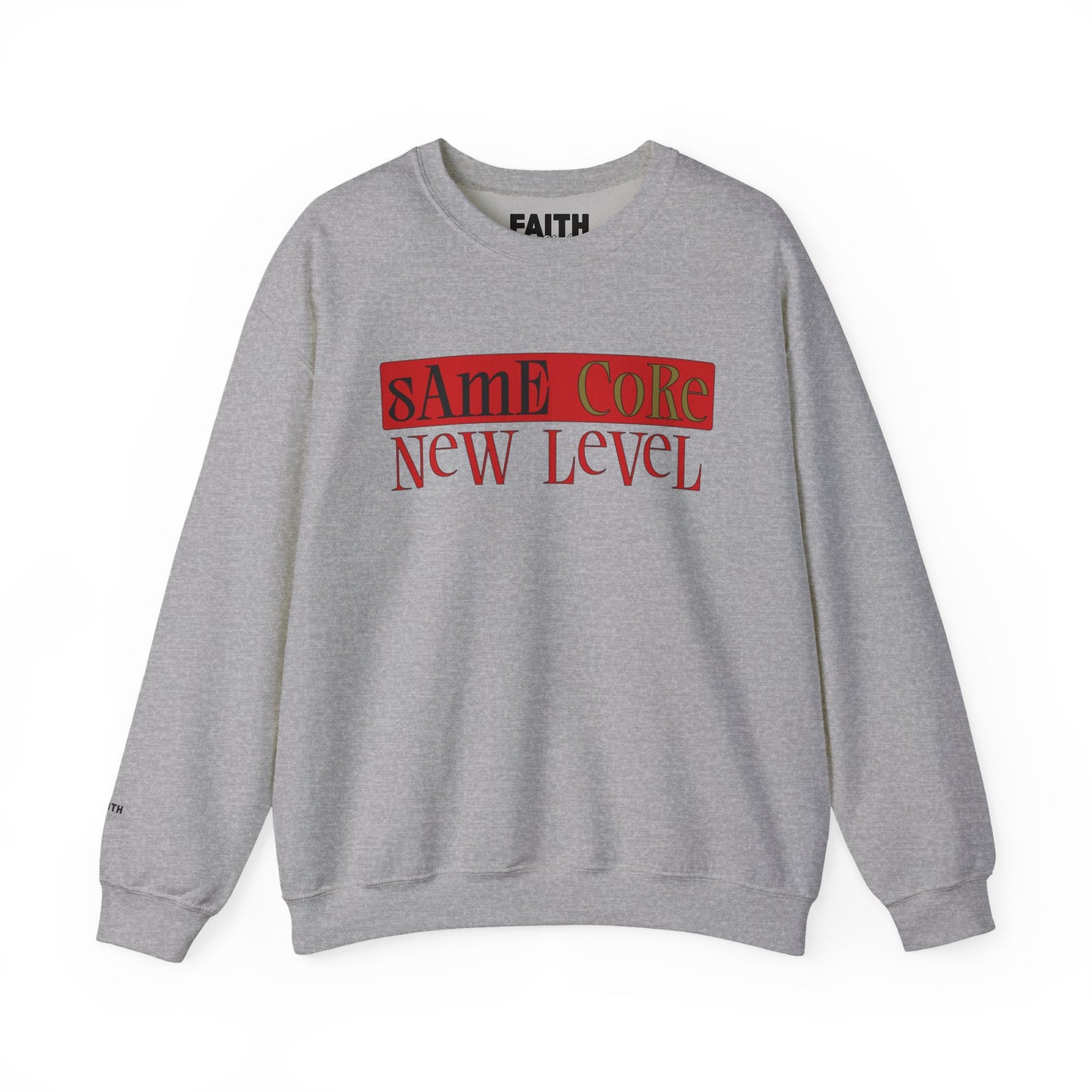 Crewneck Sweatshirt — "Same Core New Level" Graphic Pullover