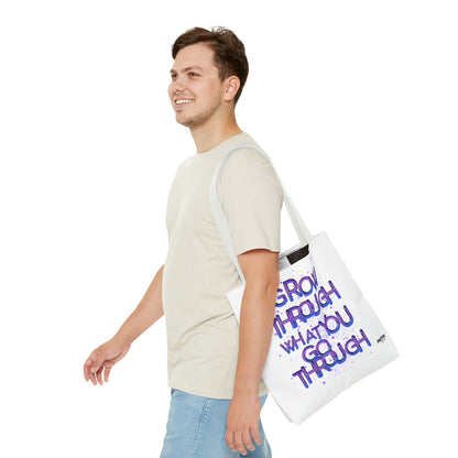 FaithStyles Tote — "Grow Through What You Go Through" Inspirational Quote Bag
