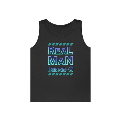 Real Man Inner G Unisex Heavy Cotton Tank Top, Motivational Gym Wear, Summer Fashion, Casual Outift, Gift for Him, Inspirational Tank