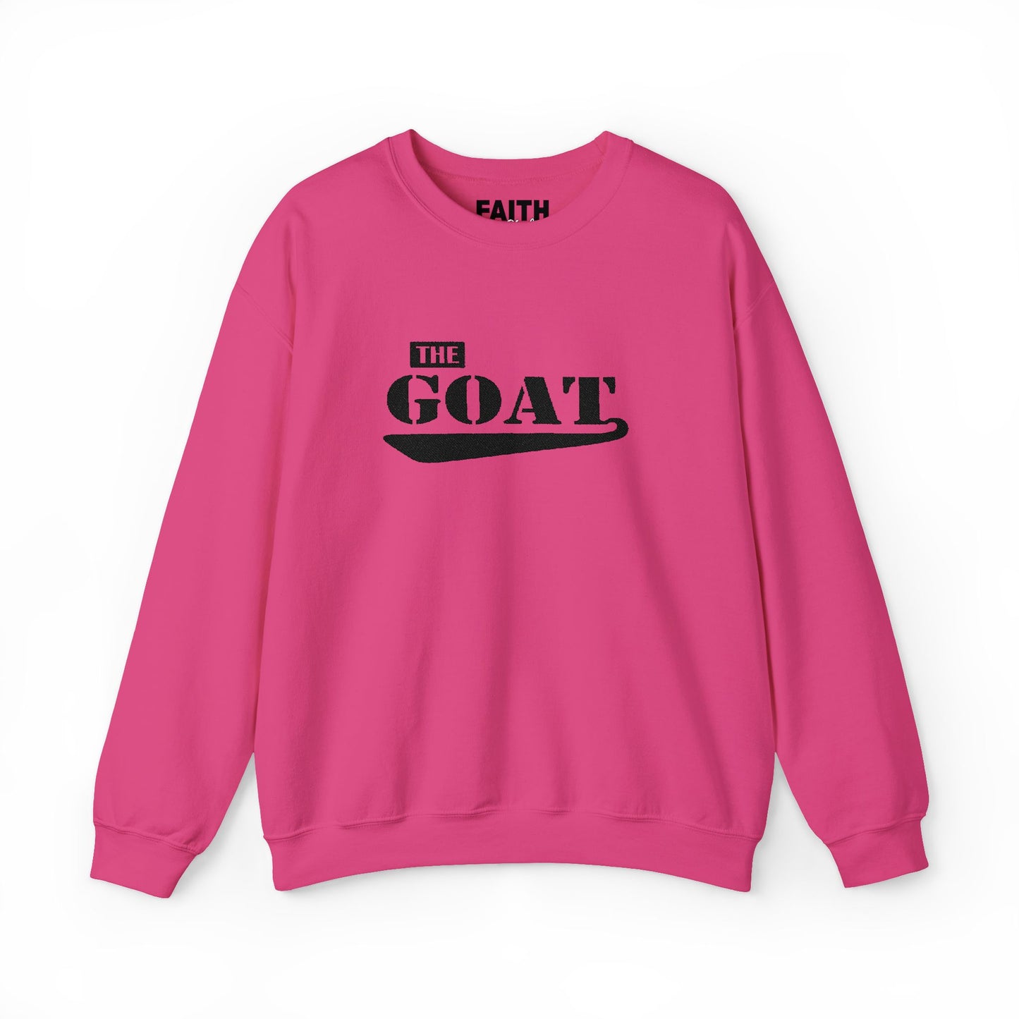 NEW FaithStyles Embroidery GOAT Crewneck Sweatshirt — 'The GOAT' Graphic Pullover
