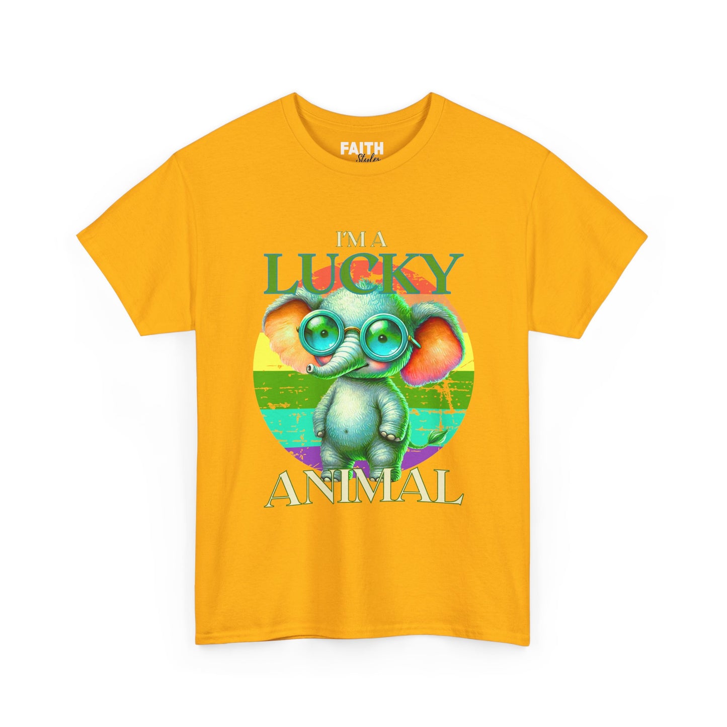 Lucky Animal Unisex Heavy Cotton Tee, Cute Gift for Animal Lovers, Casual Streetwear, St. Patrick's Day, Birthday Apparel