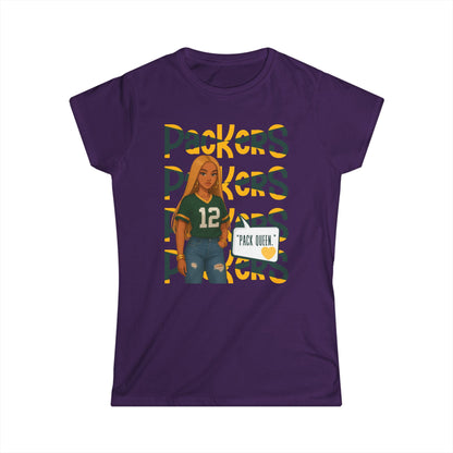 Women's Softstyle Tee - Packers Queen Shirt, Casual Sportswear, Game Day Top, Gift for Football Fans, Football Mom T-shirt