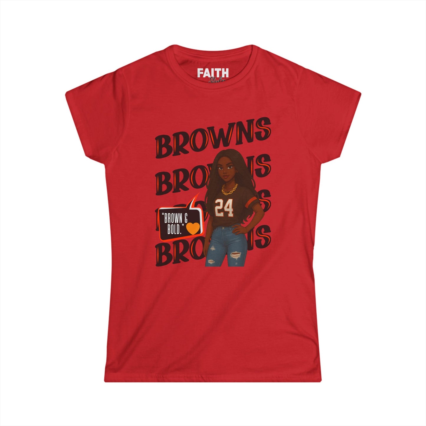 Browns Inspired Women’s Tee, Football Fan Shirt, Game Day Top, Sportswear for Her, NFL Gift for Her