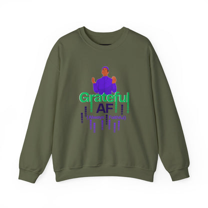 Male Grateful AF Unisex Crewneck Sweatshirt | Cozy Gift for Friends, Thanksgiving Apparel, Everyday Comfort, Gratitude Expression