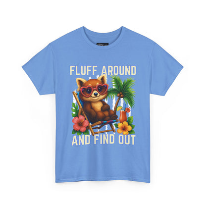 Tropical Cat Tee: Fluff Around and Find Out, Cute Graphic Shirt, Summer Outfit, Unisex Casual Wear, Gift for Animal Lovers