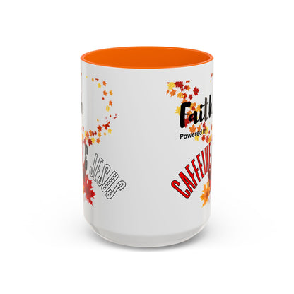 Faith & Caffeine Fall Coffee Mug | Perfect for Autumn Lovers, Thanksgiving Gift, Religious Coffee Cup, Inspirational Drinkware, Cozy Vibes
