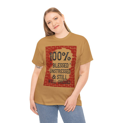 "100% Blessed" Unisex Heavy Cotton Tee - Motivational T-Shirt for Everyday Inspiration