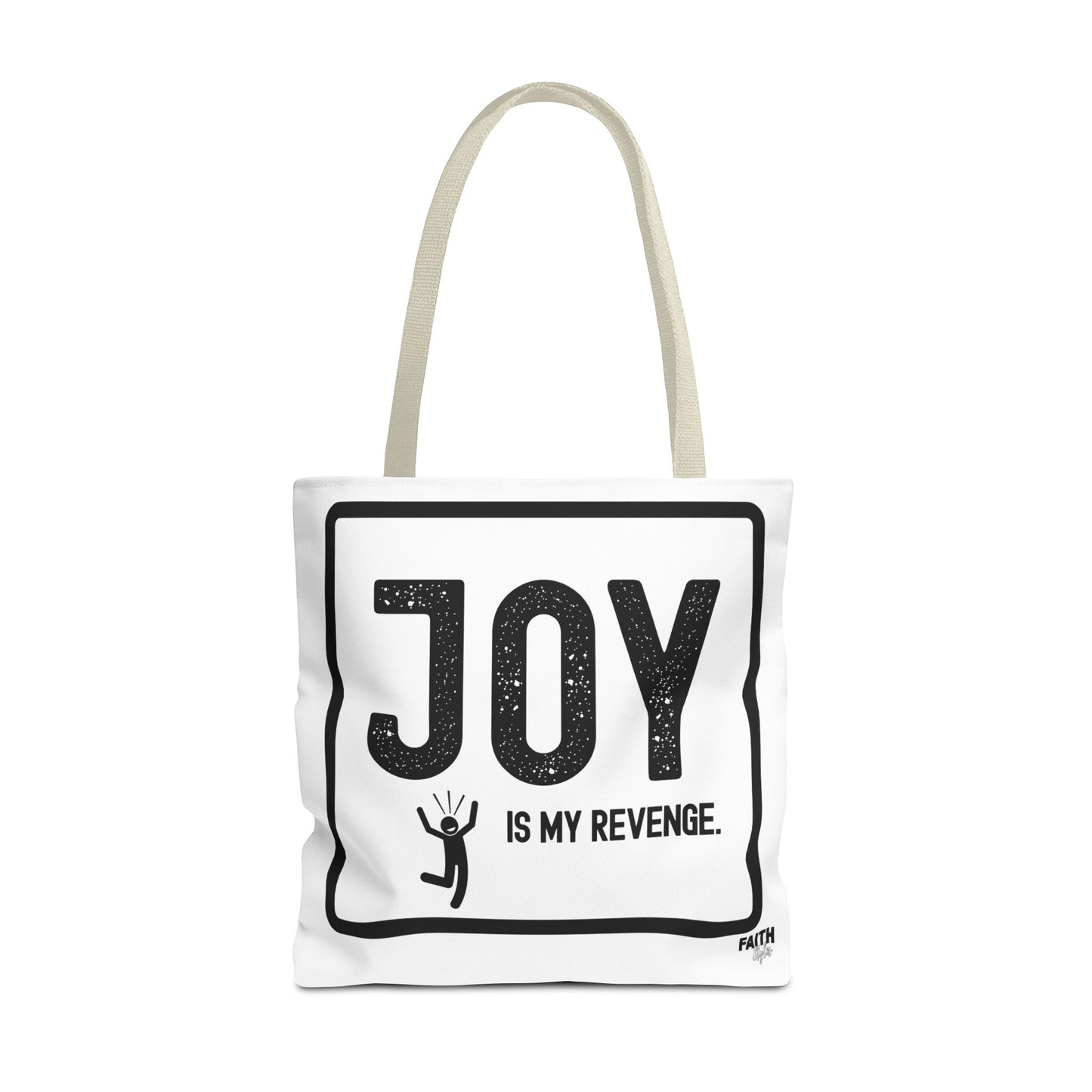 FaithStyles Joy Is My Revenge Tote Bag — Inspirational Graphic Canvas Tote