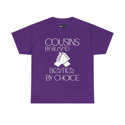 Cousins & Besties Tee, Unisex Heavy Cotton T-Shirt, Family Reunion Apparel, Friendship Gift, Casual Wear, Summer Style