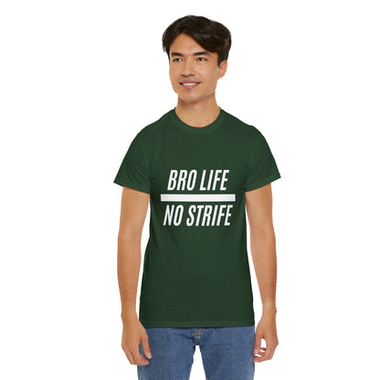 Bro Life Unisex Heavy Cotton Tee, Casual Graphic T-Shirt, Funny Gift for Friends, Everyday Wear, Brotherhood Apparel, Birthday Gift