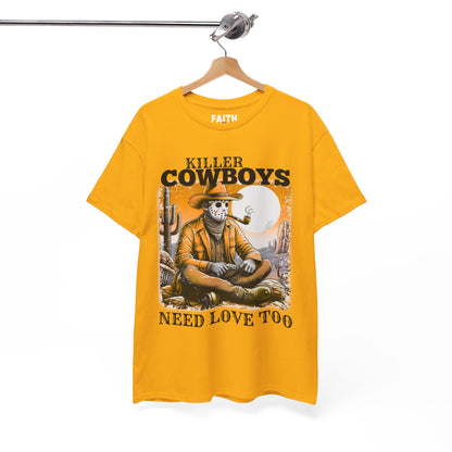 Killer Cowboys Graphic Tee, Unisex Heavy Cotton T-Shirt for Casual Wear, Cowboy Lover Gift, Western Occasion Apparel