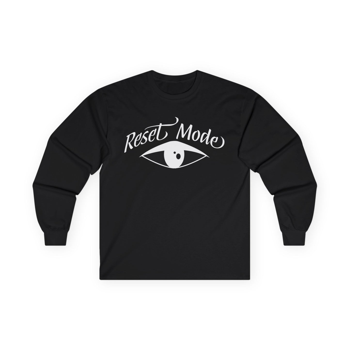 Reset Mode Long Sleeve Tee — Minimal Eye Graphic Spiritual Streetwear