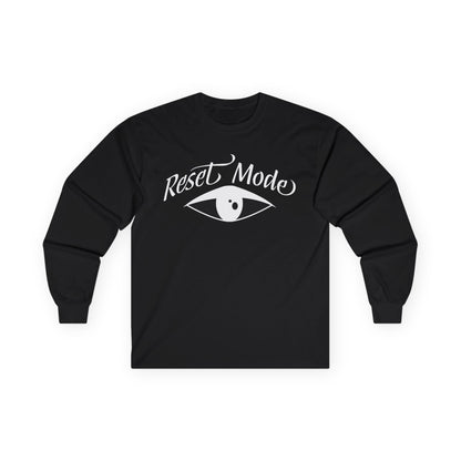 Reset Mode Long Sleeve Tee — Minimal Eye Graphic Spiritual Streetwear