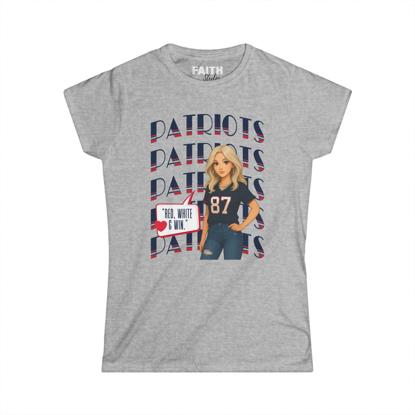 Patriots Fan Women's Tee, Sports T-Shirt, Football Apparel, Game Day Shirt, Women's Casual Wear, Team Spirit Clothing