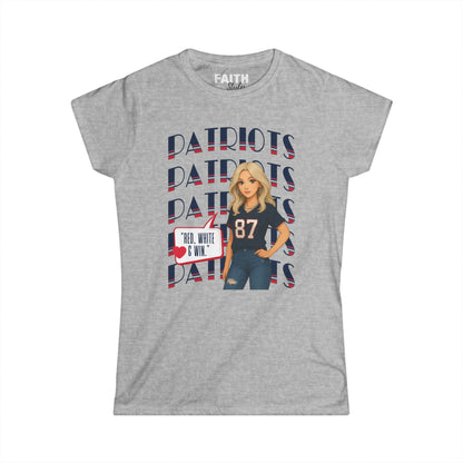 Patriots Fan Women's Tee, Sports T-Shirt, Football Apparel, Game Day Shirt, Women's Casual Wear, Team Spirit Clothing